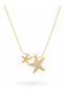 Brass Gold Color Minimal Star Model Women's Necklace
