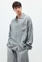 Oversize washed shirt with pocket detail gray - 3
