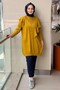 High Collar Asymmetrical Mercerized Tunic - 4