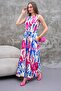 Women's Patterned Sleeveless Belted Jumpsuit 250587 - - 4
