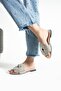 Lumiry Silver Women's Stone-Embellished Knotted Strap Flat Sparkly Slippers - 4