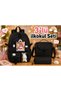 Korean Style Girl's Primary School Bag with Teddy Bear Accessories, Thermal Lunch Bag and Pencil Case, Set of 3
