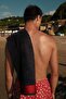 Unisex Jacquard Cotton Beach Towel Navy Blue - 3