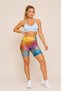 High Waist Patterned Biker Leggings Women's Sports Short Leggings Gathering Stretchy Fitness Shorts