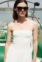 Montle Women's 100% Organic Cotton Strappy Collared Waist-Fitted White - Black Dress - 2