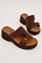Women's Brown Full Orthopedic - Comfortable Smart Padded Poly Sole High Sandals with Side Braces - Lightweight - 3