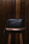 Men's Black Card Holder Luxury Portfolio Handbag with Belt - 3