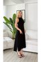 Back Accessory Detailed Two-Slit Dress Black - 3