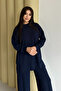 Oysh Modal Fabric Oversize Hijab Tunic Set 2020 Navy Blue - 3