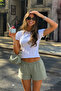 Mint Green Cotton Women's Shorts Sh287 - 2