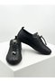 Simay Women's Black Leather Lace-Up Stitched Orthopedic Sports Shoes - 4