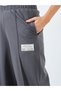High Waisted Wide Leg Pintuck Jogger with Badge Detail - 2