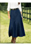 Women's High Waist Denim Long Skirt - Blue - 2
