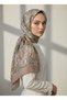 100% Pure Silk Shawl Thin Satin Voile Woven Ethnic Patterned Stone Colored 90X210 Shawl - 2