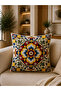 4-Piece Decorative Cushion Cover 43X43 cm and Runner 40X140 cm Mediterranean Patterned Living Room Set - 3