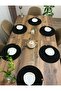 6 Pieces Black Jute Charger / American Service Lux Presentation Plate Mat Charger Gift - 3