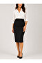 Black Woven Fabric Pencil Skirt