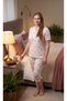 Angelique Bamboo Fabric Short Sleeve Lace Detail Women's Capri Suit 22268