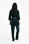 Women's Emerald Velvet Rope Strap Robe Pants 3-Piece Pajama Set - 4