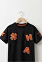 Girl's basic t-shirt with lace embroidery