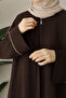 Ahu Biyeli Abaya Ferace Dark Brown - 4