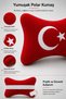 Turkish Flag Fleece Car Neck Pillow Set of 2 Neck Support Pillow Soft Textured Compatible with All Vehicles - 4