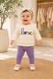 Baby Girl/Child Love Heart Embroidered Snap-Back Shoulder Baby Set 2-Piece Top and Bottom Seasonal Monthly 3-6-9-12 - 2