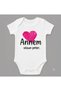 Organic 100% Cotton May You Be My Mom Heart Printed Baby Bodysuit with Snap Fasteners 5744