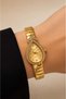 Verogin Champagne Gold Yellow Dial – Elegant Women's Wristwatch with Stone Embellishments and Gold Dial in Drop Design - 4