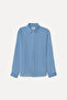 Men's Blue Comfort Fit Long Sleeve Linen Shirt