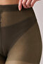 Chestnut Color F 15 Den Shiny Toe Transparent Pantyhose - 4