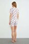 Cherry Patterned Crew Neck Shorts Pajama Set - 7