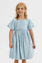 4-8 Years Old Mila Luna Girl's Dress-Blue - 3