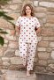Heart Patterned Large Size Pajama Set