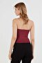 Basic Furry Strapless Crop Blouse - 2