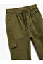 Cargo Pocket Tie Waist Cotton Trousers - 4