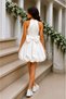 Girl'S/Women's Ecru Pearl Detailed Halter Neck Balloon Skirt Big Bow Special Design Dress – Birthday, Wedding, Engagement, Holiday, Party, and Special Occasion - 5