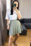 Ribbed Mini Skirt with Elastic Waist