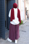 Women's Modal Cupra Elastic Waist Adjustable Lace-Up Wide Leg Loose Trousers 3207 Plum - Special Series - 7
