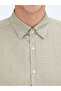 Beige Regular Fit Long Woven Casual 100% Cotton Shirt - 4