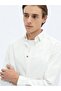 White Corduroy Regular Fit Long Woven Velvet Casual 100% Cotton Shirt - 6