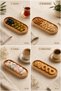 Wooden Oval Rectangular Presentation Plate 25cm - Kayık Fruit and Wine Presentation Tray - Organizer - Solid Beech - 2