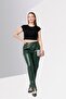 Women Slim Fit Solid Straight Leg Pants, Dark Olive - 4