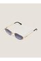 Unisex Oval Sunglasses Gold Color Frame Gradient Glass Uv Protection Noble C2