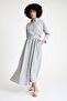 Buttoned Skirt Suit Gray