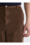 Brown Standard Fit Men's Velvet Trousers - 3