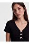 Trendlucky Women's Pajama Set with V-Neck Bow Detail - 3