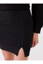 Alita City Lcw Vision Black Interlock Striped Mini Women's Skirt with a Difference - 3