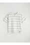 Nevavm Wide Pattern Striped Boy's T-Shirt with Difference - 2