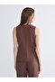Esvab • Modern & Distinctive Zero Roba Collar Women's Suede Look Plain Vest - 5